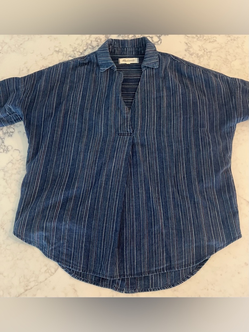 Madewell Courier Button Back Shirt in Cecile Stripe XS MSRP $72 EUC - Picture 10 of 10
